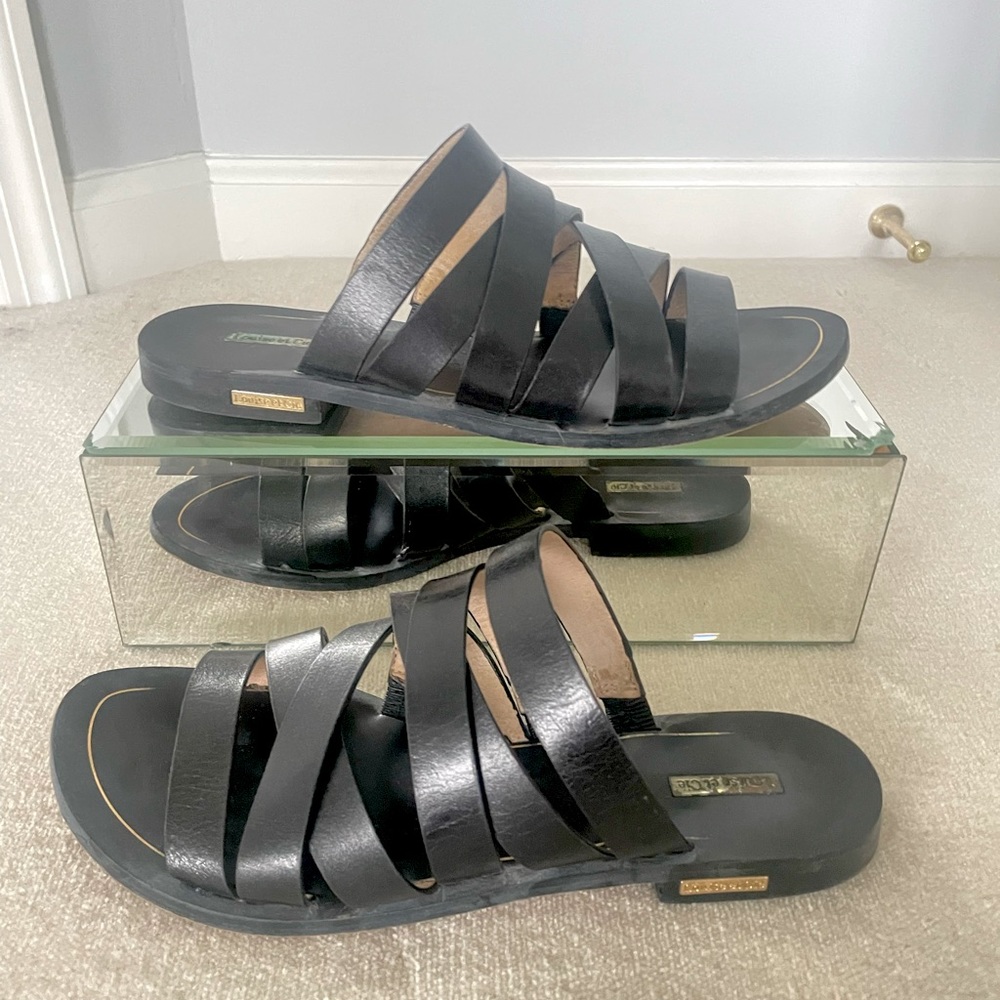 Louise et Cie black gladiator slides